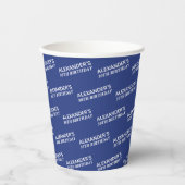 Gobelets En Papier Navy Blue 30e Anniversaire Nom (Recto)