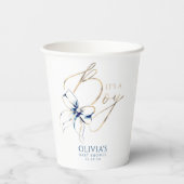 Gobelets En Papier Navy Blue Bow It's A Boy Baby Shower (Verso)