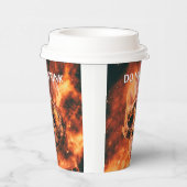 Gobelets En Papier Ne Bois Pas. Crâne flamboyant dans l'espace (Droite)