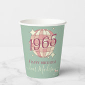 Gobelets En Papier Né en 1965 60e anniversaire décoration rétro (Verso)