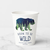 Gobelets En Papier Né Pour Être Un Baby shower Sauvage (Verso)