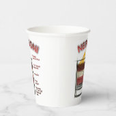 Gobelets En Papier NEGRONI Cocktail Recette Art (Droite)