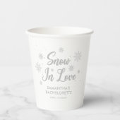 Gobelets En Papier Neige amoureuse Bachelorette blanche d'hiver (Recto)