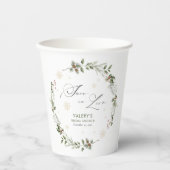 Gobelets En Papier Neige d'amour Shower de Mariée d'Hiver (Recto)