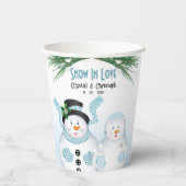 Gobelets En Papier Neige dans l'amour Mariage d'hiver (Verso)