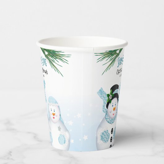 Gobelets En Papier Neige dans l'amour Mariage d'hiver (Droite)