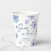 Gobelets En Papier Neige dans les flocons de neige d'amour douche de  (Verso)