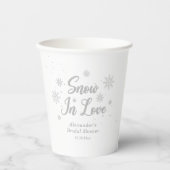 Gobelets En Papier Neige en amour Mariage d'hiver blanc Shower de mar (Recto)