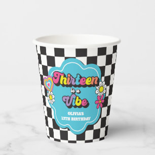 Gobelets En Papier Neon 90s Rétro Treize est une ambiance 13e Anniver
