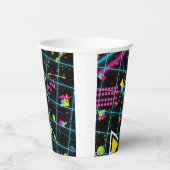 Gobelets En Papier Neon Black Retro 80's 90's Birthday Party (Droite)