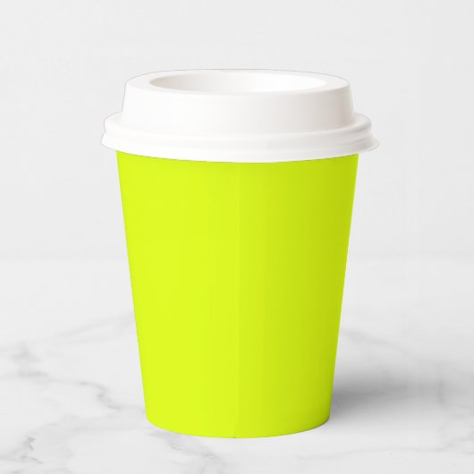 Gobelets En Papier Neon Chartreuse couleur solide | Couleur tendance (Droite)