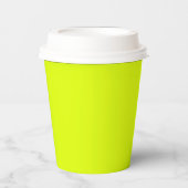 Gobelets En Papier Neon Chartreuse couleur solide | Couleur tendance (Recto)