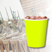 Gobelets En Papier Neon Chartreuse couleur solide | Couleur tendance