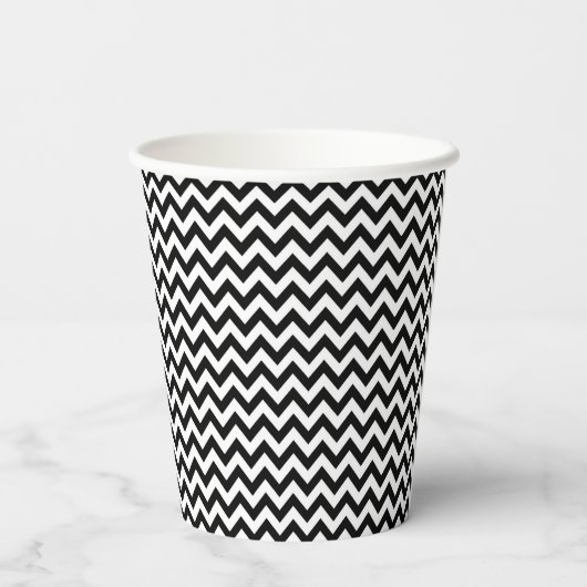 Gobelets En Papier Neon Chevron Bowling Party tasses à papier (Verso)