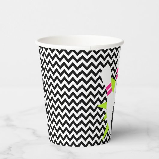 Gobelets En Papier Neon Chevron Bowling Party tasses à papier (Droite)