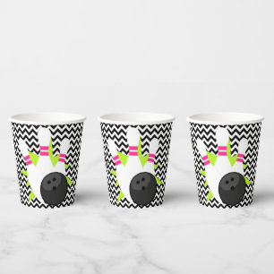 Gobelets En Papier Neon Chevron Bowling Party tasses à papier