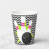 Gobelets En Papier Neon Chevron Bowling Party tasses à papier (Recto)