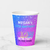 Gobelets En Papier Neon éclaire moderne 13ème anniversaire fête (Verso)