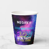 Gobelets En Papier Neon éclaire moderne ado fête d'anniversaire (Recto)