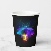 Gobelets En Papier Neon Firefly sur noir (Verso)