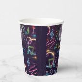 Gobelets En Papier Neon Glow Disco Dance Anniversaire (Droite)
