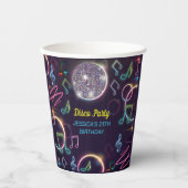 Gobelets En Papier Neon Glow Disco Dance Anniversaire (Recto)