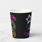 Gobelets En Papier Neon Glow in Dark, Rainbow Cheetah print (Gauche)