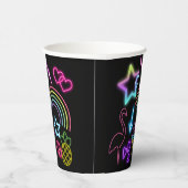 Gobelets En Papier Neon Glow in Dark, Rainbow Cheetah print (Droite)