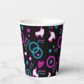 Gobelets En Papier Neon Glow Roller Skating Roll Motif (Gauche)