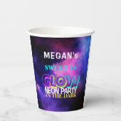 Gobelets En Papier Neon glow Sweet 16 anniversaire fête (Verso)