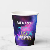 Gobelets En Papier Neon glow Sweet 16 anniversaire fête (Recto)