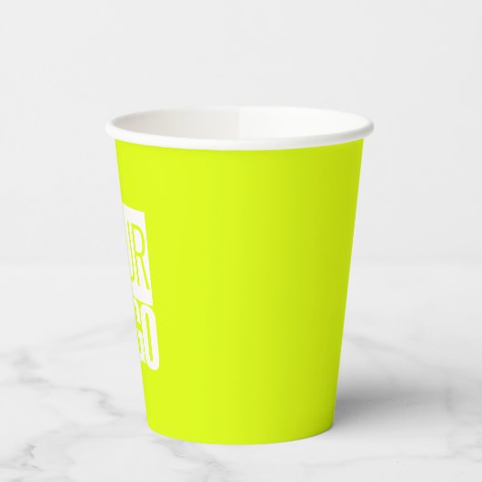 Gobelets En Papier néon jaune - ajouter des tasses en papier en gras (Gauche)