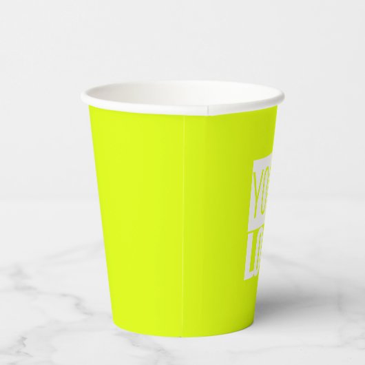 Gobelets En Papier néon jaune - ajouter des tasses en papier en gras (Droite)