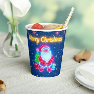 Gobelets En Papier Neon Modern Christmas Holiday Collection