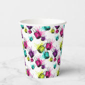 Gobelets En Papier Neon Nail Motif polonais (Verso)