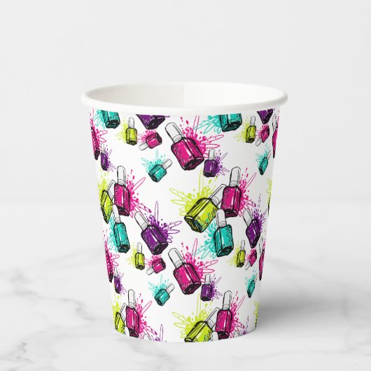 Gobelets En Papier Neon Nail Motif polonais (Gauche)