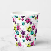 Gobelets En Papier Neon Nail Motif polonais (Recto)