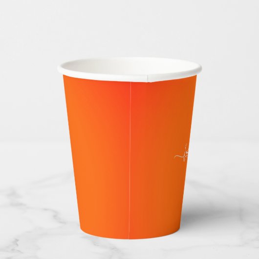 Gobelets En Papier Neon orange -add nom (Droite)