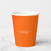 Gobelets En Papier Neon orange -add nom (Recto)