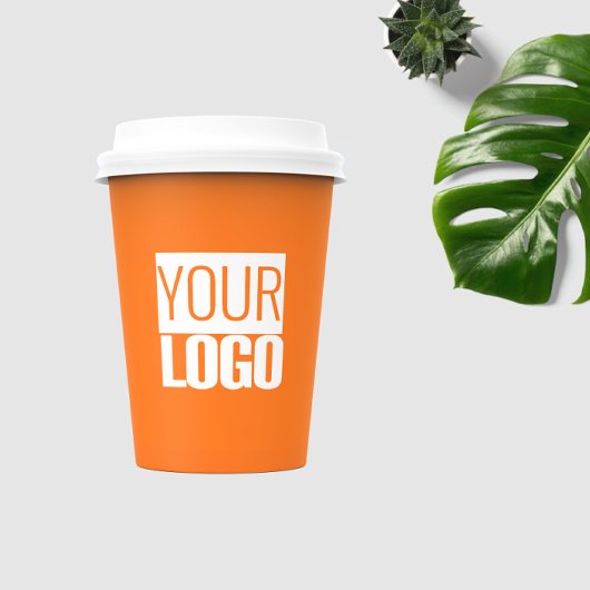 Gobelets En Papier néon orange - ajouter des tasses en papier en gras