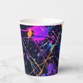 Gobelets En Papier Neon Paint Splatter Party (Gauche)
