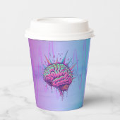 Gobelets En Papier Neon Pink Brain Paper Cups (Recto)