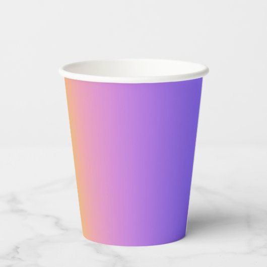 Gobelets En Papier Neon Rainbow Ombre Gradient Blur Abstract Design (Verso)