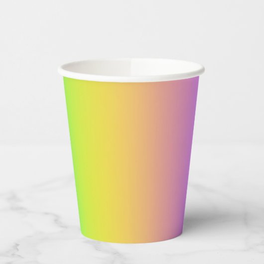 Gobelets En Papier Neon Rainbow Ombre Gradient Blur Abstract Design (Gauche)