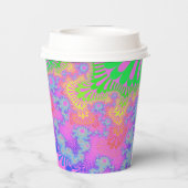 Gobelets En Papier Neon Rainbow Sunburst (Verso)