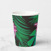 Gobelets En Papier Neon rose Tropical branché 50e anniversaire (Gauche)