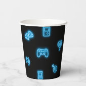 Gobelets En Papier Neon Toute année jeux vidéo anniversaire (Verso)