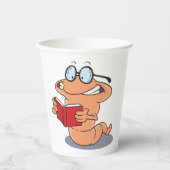 Gobelets En Papier Nerdy Bookworm Lire Un Livre (Recto)
