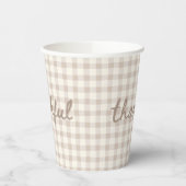 Gobelets En Papier Neutral Tan Gingham  (Gauche)