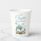 Gobelets En Papier New Chapter Begin Blue Boy Brunch Book Baby Shower (Verso)